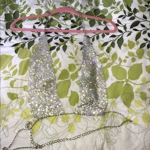 Diamond rhinestone bralette